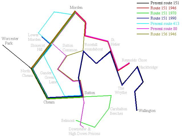 Bus 151 Route Map Route 151